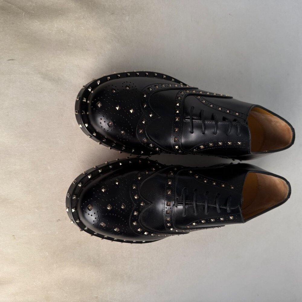 Valentino Garavani LY0S0949 ABG 0NO Men's Dress Shoes Oxford Black Metal - Picture 3 of 8